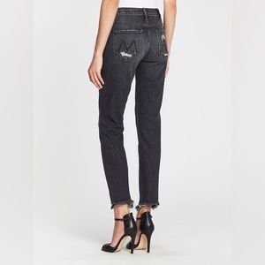 MOTHER Black Straight Leg Jeans